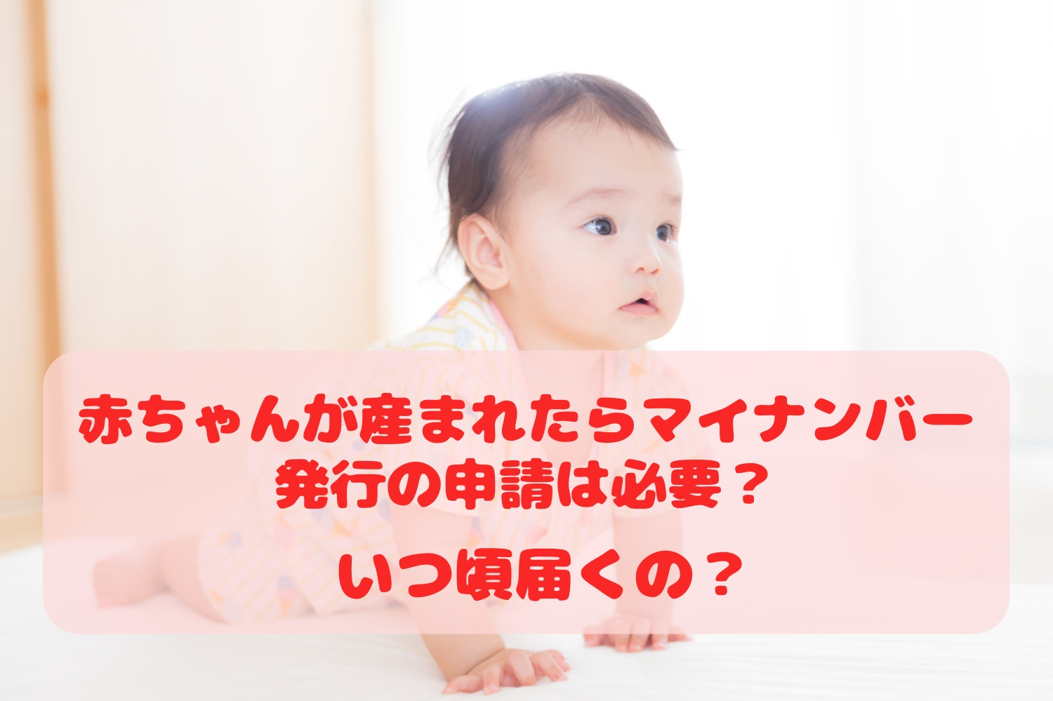 赤ちゃんが産まれたらマイナンバー発行の申請は必要 いつ頃届くの 週末ノマド暮らし