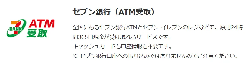 銀行口座なしで現金を受け取る裏技:セブン銀行ATM受取